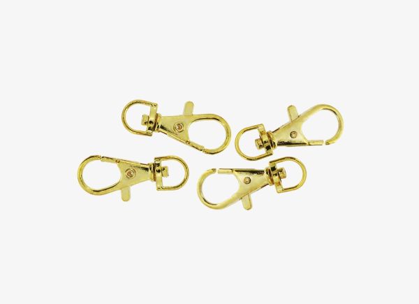 METAL ELEMENTS - SWIVEL LOBSTER CLAW CLASP - 36.5x16x5.5 MM GOLD COLOR - PACKAGE 100pcs.