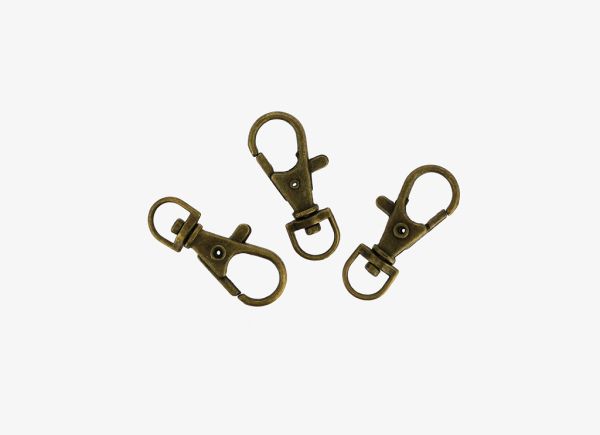 METAL ELEMENTS - SWIVEL LOBSTER CLAW CLASP - 36.5x16x5.5 MM ANTIQUE BRONZE - PACKAGE 100pcs.