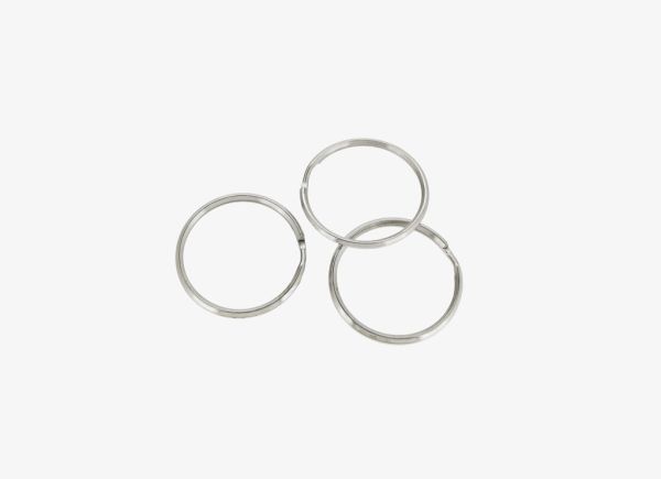 METAL KEYCHAIN FINDINGS - SPLIT KEY RINGS - 38x3 MM NICKEL COLOR - PACKAGE 100pcs.