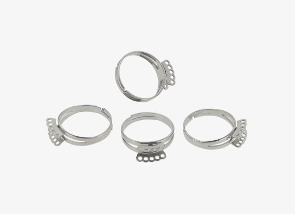 МЕТАЛНИ ЕЛЕМЕНТИ - ОСНОВА ЗА ПРЪСТЕН - ЗАКАЧАНЕ 03 - МЕСИНГ - 18мм НИКЕЛ - 1 бр.